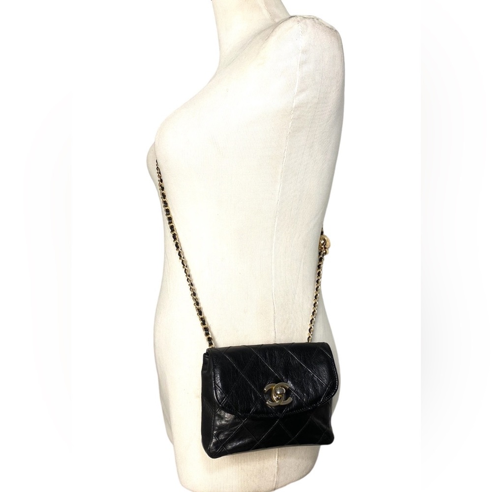 🔥CHANEL CC Lambskin Waistbag/ Crossbody Body Bag Black - Picture 13 of 13